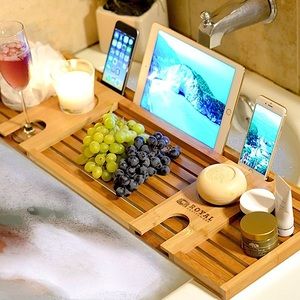 Royal Craft Wood Natural Bamboo Bathtub Caddy